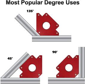 img 3 attached to 🔧 6PC Welding Magnet Arrow Welding Magnets & Clamps 75lbsX2+50lbsX2+25lbsX2 Metal Working Mig Tools Arc Welding Electrode Holders 3-Inch 4-Inch 5-Inch Magnetic Welding Clamps Holder 45 90 135 Degree Angle