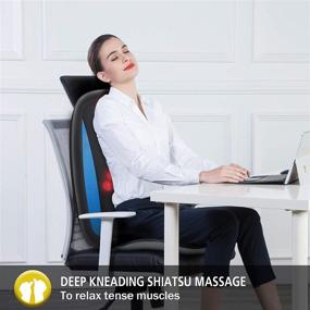 img 3 attached to 🧘 Relax and Unwind with the Comfier Shiatsu Back Massager - Deep Tissue Kneading Massage Seat Cushion with Heat