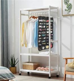 img 1 attached to 👂 Dual-Sided Earring Organizer with 80 Pockets - Hanging Jewelry Storage Display for Necklaces, Earrings, Rings - Transparent Black Closet Wall Holder - Includes Hanger