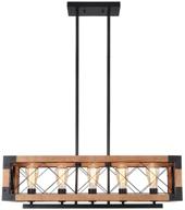 🏡 oyipro industrial kitchen island: 5 chandelier farmhouse pendant lighting with metal caged guard, retro ceiling fixture in brown for sloped ceilings логотип