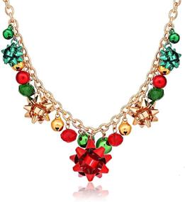 img 4 attached to 🎄 XOCARTIGE Christmas Necklace X-Mas Jingle Bell Necklaces - Present Bow Pendant Necklace for Women and Girls