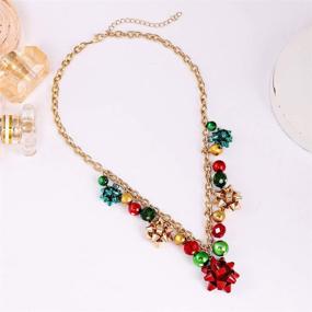 img 2 attached to 🎄 XOCARTIGE Christmas Necklace X-Mas Jingle Bell Necklaces - Present Bow Pendant Necklace for Women and Girls