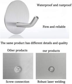 img 2 attached to Versatile Stainless Steel Robe Towel Hooks: Self Adhesive, Heavy Duty Multi-Purpose Hanger Organizer for Bathroom, Kitchen, and Home