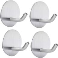 versatile stainless steel robe towel hooks: self adhesive, heavy duty multi-purpose hanger organizer for bathroom, kitchen, and home logo