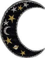 🌙⭐ embroidered patch - moon and stars design - 3" x 2 1/2 logo