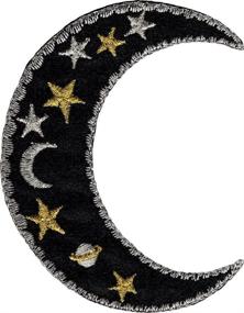 img 1 attached to 🌙⭐ Embroidered Patch - Moon and Stars Design - 3" x 2 1/2