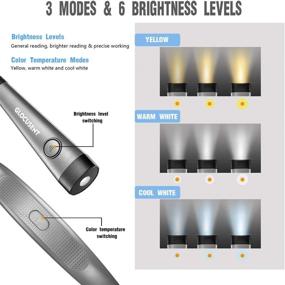 img 3 attached to Glocusent LED Neck Reading Light: 3 Colors, 6 Brightness Levels, Bendable Arms - Ideal for Reading, Knitting, Camping & More