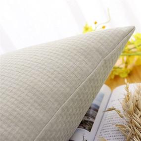 img 3 attached to 🔸 Jepeak Comfy Throw Pillow Cover - Rattan Weave Pattern Cushion Case, Solid Thickened Soft Polyester Linen - Farmhouse Modern Decor Pillow Case for Sofa Couch Bed (Creamy Cheese, 16x16 Inches)