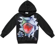 🦖 dinosaur sleeve pullover hoodies for boys - fashionable boys' clothing hoodies & sweatshirts logo