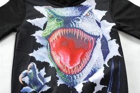 img 3 attached to 🦖 Dinosaur Sleeve Pullover Hoodies for Boys - Fashionable Boys' Clothing Hoodies & Sweatshirts