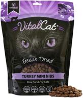 vital essentials vital cat: premium freeze-dried grain-free turkey mini nibs cat food – nutritious 12 oz. option! logo