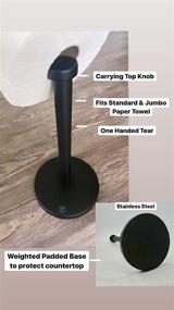 img 1 attached to Stylish and Sturdy: Steelware Central Paper Towel Holder in Sleek Matte Black Stainless Steel