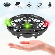 🛸 rechargeable ufo flying ball toys: mini quadcopter for kids and adults, hand-controlled with 360° rotating led indicator - gravity defying helicopter gift logo