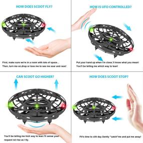 img 2 attached to 🛸 Rechargeable UFO Flying Ball Toys: Mini Quadcopter for Kids and Adults, Hand-Controlled with 360° Rotating LED Indicator - Gravity Defying Helicopter Gift