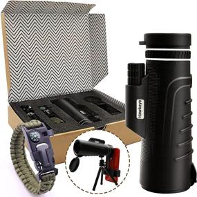 img 3 attached to LAKEFALL GEAR 10x42 Monocular Telescope for Hiking, Camping, Hunting - Ideal Gear for Men & Women, Includes Free Paracord Bracelet