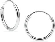 💎 sterling silver thin endless infinity sleeper small hoop earrings for cartilage, nose, lips - assorted colors by silverline jewelry logo