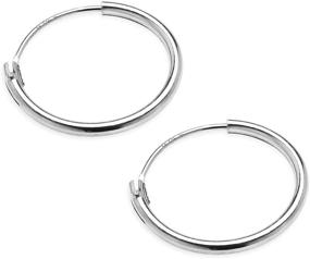 img 1 attached to 💎 Sterling Silver Thin Endless Infinity Sleeper Small Hoop Earrings for Cartilage, Nose, Lips - Assorted Colors by SILVERLINE JEWELRY