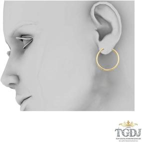 img 2 attached to 👧 Stylish TGDJ Yellow Thickness Hinged Earrings for Girls – Trendy Jewelry Collection!