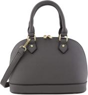 👜 dark grey zip-around classic dome satchel by fashionpuzzle logo