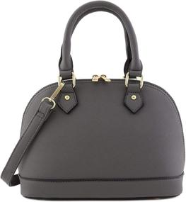 img 4 attached to 👜 Dark Grey Zip-Around Classic Dome Satchel by Fashionpuzzle