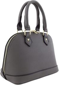 img 3 attached to 👜 Dark Grey Zip-Around Classic Dome Satchel by Fashionpuzzle