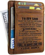 👩 engraved leather wallet for mom and son logo