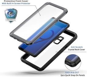 img 2 attached to Lanhiem Samsung Galaxy S9 Case: IP68 Waterproof, Dustproof & Shockproof with Built-in Screen Protector – Full Body Sealed Underwater Protection in Black/Gray