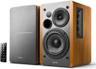 edifier r1280db wireless studio monitors - powered bluetooth bookshelf speakers with optical input - 4 inch near field speaker - enhanced wooden grain finish - 42w rms logo