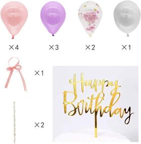 img 3 attached to 🎈 Balloons Cake Toppers with 14PCS Party Balloons and Happy Birthday Cards/Confetti Balloon - Golden Cake Supplies Decorations Set