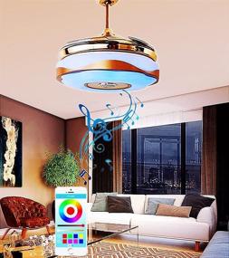 img 3 attached to 🎵 AFANQI 36" Modern Smart Bluetooth Music Player Ceiling Fan With Light - Remote Control, Dimmable 7 Colors, 3 Speeds Stealth Blade LED Kit - Silent Motor Fan Chandelier (36"-7 colors)