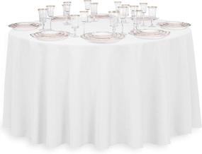 img 2 attached to Polyester Round Tablecloth, LinenTablecloth - 120 Inch Diameter