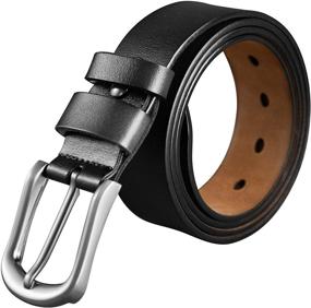 img 3 attached to Personalized Christmas Exquisite Black Think Adjustable Men's Accessories and Belts