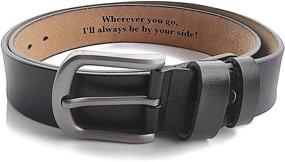 img 4 attached to Personalized Christmas Exquisite Black Think Adjustable Men's Accessories and Belts
