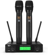 🎤 vegue vw-022 wireless microphone uhf: professional dual channel handheld mic system for karaoke, parties, churches, djs, weddings, meetings, home ktv sets, outdoor events - 200ft range logo