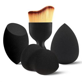 img 4 attached to 💄 Enhance Your Makeup Application with BEAKEY 3+1 Pcs Makeup Sponges and Kabuki Contour Brush: Beauty Sponge Blenders for Liquid Foundation, Cream, and Powder