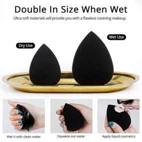 img 1 attached to 💄 Enhance Your Makeup Application with BEAKEY 3+1 Pcs Makeup Sponges and Kabuki Contour Brush: Beauty Sponge Blenders for Liquid Foundation, Cream, and Powder