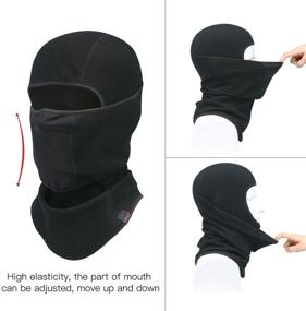 img 3 attached to 🏂 Balaclava Face Mask for Cold Weather - Thermal Ski Mask for Men - Ideal for Skiing, Snowboarding, and Motorcycling - 2 Pack of Black Masks