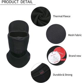 img 2 attached to 🏂 Balaclava Face Mask for Cold Weather - Thermal Ski Mask for Men - Ideal for Skiing, Snowboarding, and Motorcycling - 2 Pack of Black Masks