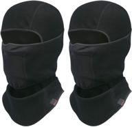 🏂 balaclava face mask for cold weather - thermal ski mask for men - ideal for skiing, snowboarding, and motorcycling - 2 pack of black masks logo