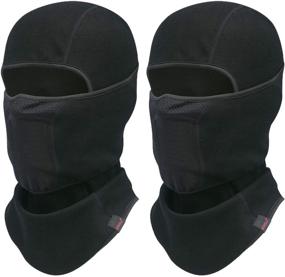 img 4 attached to 🏂 Balaclava Face Mask for Cold Weather - Thermal Ski Mask for Men - Ideal for Skiing, Snowboarding, and Motorcycling - 2 Pack of Black Masks