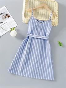 img 3 attached to Stylish Striped Spaghetti Strap Cami Dress with Buttons & Belt - Perfect for Summer by Romwe