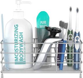 img 2 attached to 🪥 Stainless Steel Toothbrush Holder with 7 Slots - High Capacity, Rust-Resistant Bathroom Organizer for Electric Toothbrushes, Toothpaste, Durable & Slip-Resistant Design, Promotes Hygiene and Air Flow