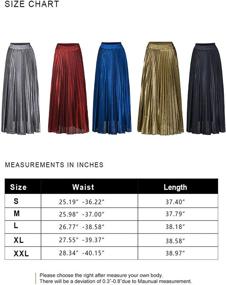 img 1 attached to PERSUN Womens Pleated Chiffon Sparkling Burgundy Women's Clothing in Skirts
