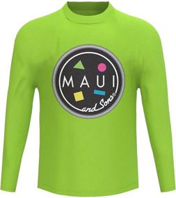 img 1 attached to 🌞 Maui & Sons Boys Raglan Graphic Rash Guard: 50+ SPF Protection for Maximum Sun Safety