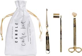 img 4 attached to 🕯️ Sweet Water Decor Candle Maintenance Kit - Luxurious Gold Candle Accessories Bundle with Wick Trimmer, Wick Dipper, and Bell Snuffer Tools, Complete with Drawstring Bag for Passionate Candle Enthusiasts