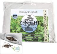 🌾 органическая подушка zen chi насыпная, размер queen size, для сна - 20x30 с технологией натурального охлаждения, с хлопковым чехлом и органической каштановой шелухой логотип