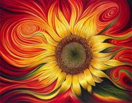 🌻 abeuty diy paint by numbers for adults beginner - red sunflower 16x20 inches: unleash your creativity with this anti-stress number painting kit (no frame included) logo