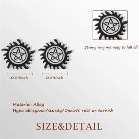 img 3 attached to Winchester Inspired Supernatural Earring Pentacle Stud: TV Show Fan Gift & Jewelry