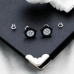 img 2 attached to Winchester Inspired Supernatural Earring Pentacle Stud: TV Show Fan Gift & Jewelry