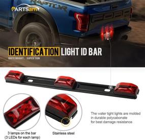img 2 attached to 🚚 Partsam Trailer ID Light Bar - 2Pcs, 9 LED, Submersible [IP67], for Trucks, Motorcycles, Boats, Trailers - Rear Identification Running Marker & Tail Light Bar Utility